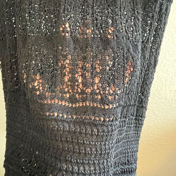 Minnie Rose Classic Black Knit crochet Maxi skirt for bohemian style. NWT M - Picture 5 of 6